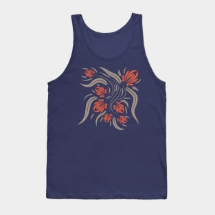 Folk flowers floral art print Flowers abstract art Tank Top